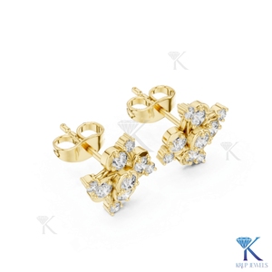 Pendientes de Diamantes Naturales en Forma de Espiral, Oro de 14K y 18K, Estrella Brillante, Joyería Fina de Lujo para Mujer, Regalo de Aniversario o Fiesta - Product Image 5