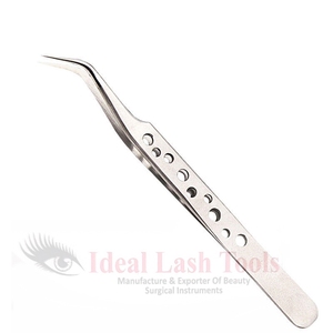 Pinces à cils professionnelles finition satinée, pinces à volume pour extensions de cils, pointe fine - Product Image 4