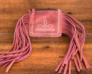 2024 nouveauté femmes à la mode botte point daim cuir frange porte-monnaie personnaliser en cuir véritable fermeture éclair petits portefeuilles - Product Image 2