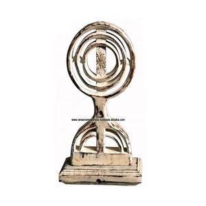 Lámpara de madera hecha a mano de estilo antiguo para la decoración de la Mesa del hogar Acabado pulido con patrón de modelo Viene en una caja - Product Image 1