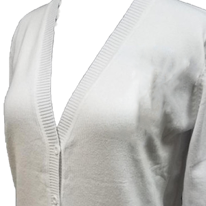 Cardigan en tricot col en V Zeta blanc pour femme, 100 % coton, manches longues, anti-plis, décontracté, hiver, Soro Gear, mode - Product Image 4