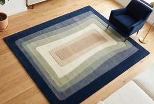 Tapis rectangulaire abstrait vert crème, tufté à poils longs, antidérapant, adapté aux animaux domestiques, écologique, moderne, en laine pour salon - Product Image 5