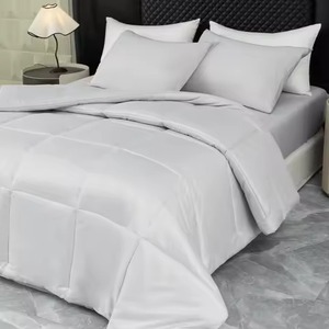 Juego de Edredón Azul Claro Sólido, Juego de Ropa de Cama Simple con Fundas de Almohada para Uso Doméstico - Product Image 5