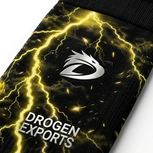 Chaussettes de compression antibactériennes en gros, mélange polyester/spandex, antidérapantes, longues, hauteur genou, rayées, pour le football - Product Image 2