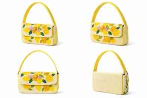 Bolso de Hombro de Lujo Hecho a Mano con Perlas y Cuentas de Limón, Diseño de Frutas Cítricas, Bordado Artesanal Premium, Portátil y a la Moda para Mujer - Product Image 3