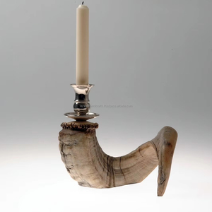Bougeoir en corne de mouton Artisanat naturel et design attrayant Bougeoir en acier de l'Inde - Product Image 1