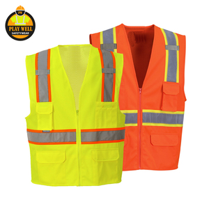 Hi-viz Security Uniform Low MOQ Safety Vest High Visibility Reflective ANSI Class 2 Customized Logo - Product Image 1