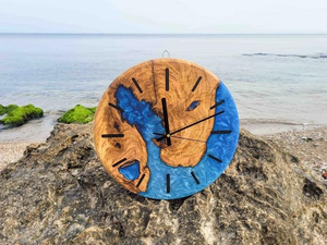 Modern Design Round Shape Epoxy Resin Quartz Needle Wall <b>Clock</b> Single Face Abstract Pattern Room Decor Polish Resin <b>Clocks</b> - Product Image 4