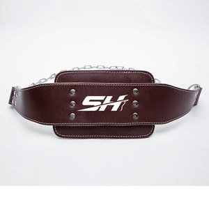Genuine Leather Dip Belt Adjustable Weight Lifting Belt With Heavy Duty Chain For Dips Pull Ups Bodybuilding And Gym Workouts - Product Image 1