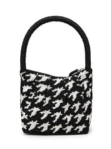 Luxury Handmade Black White Embroidered Zipper Clutch Bag Geometric Pattern Women's Evening Daily Use Purse Custom OEM Wholesale - Product Image 2