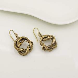 Pendientes Colgantes con Diseño de Serpiente Vintage, Chapados en Oro, de Latón, Joyería de Moda para Mujer, Pieza Destacada - Product Image 4