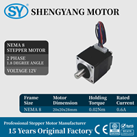 NEMA8 20x20x28mm 0.6A 20BYGH2801 迷你步进电机，适用于微型机器人、医疗设备、光学仪器