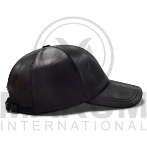 High Quality <b>Black</b> Leather Logo Waterproof Silk Screen Printed <b>Baseball</b> <b>Cap</b> Manufacturer Custom Wholesale Unisex Adult <b>Caps</b> - Product Image 4
