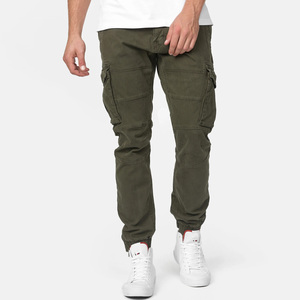 Pantalones Cargo Verde Oliva para Hombre, Material de Lona, Múltiples Bolsillos, Cintura Elástica, Estilo Casual, Ropa de Primavera - Product Image 4