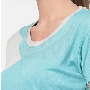 Camiseta de Algodón Lisa para Mujer, Corte Ajustado, Tejido Transpirable y Suave, Estilo Casual de Verano para Uso Diario, Básica, Minimalista y Moderna - Product Image 3