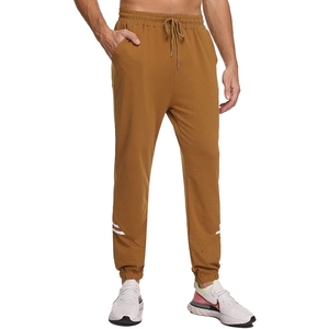 Men <b>Brown</b> Elastic Waist <b>Jogger</b> Sweatpants With Side Stripe Casual Athletic Pants Drawstring Closure Midweight Knitted Fabric - Product Image 2