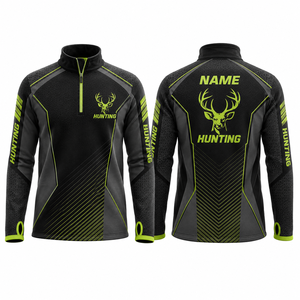 Veste softshell de chasse MEGAMAPLE unisexe à manches longues, imprimé floral noir et vert, respirante, pour l'extérieur, vêtements d'été, tissu en toile - Product Image 1