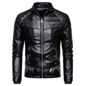 Chaqueta de Motociclista Personalizada de Cuero Sintético Acolchado para Hombre, Chaqueta de Motero Elegante, Cortavientos, Informal y a la Moda - Product Image 5