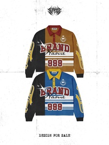 Streetwear Men Oversized Pullover Long Sleeve <b>Polo</b> Shirt With Sublimation Print Design Breathable Polyester Fabric Autumn Style - Product Image 2