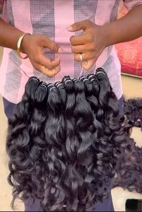 Extensions de cheveux Remy bon marché, cheveux humains indiens, style bouclé naturel, non traités, double trame machine, prêts à la permanente, toutes les couleurs disponibles - Product Image 4