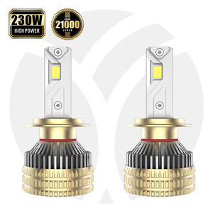 Yufing ไฟหน้ารถ H7ฮาโลเจนสีเหลือง200W 24000lm LED ไฟ9012อัตโนมัติ6000K อะลูมิเนียมการบิน - Product Image 1