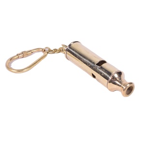 Llavero de latón de alta calidad con logotipo personalizado, llavero de metal con silbato para promociones comerciales y regalos - Product Image 1