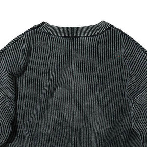 Pull en tricot surdimensionné pour homme, style streetwear, effet délavé, 100% coton, respirant, personnalisable - Product Image 3