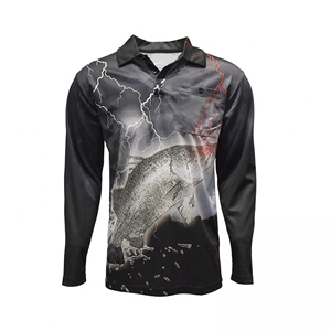 Maillot de pêche personnalisé à séchage rapide par sublimation, anti-UV, chemises pour hommes UPF 50+, polos de pêche à manches longues pour adultes - Product Image 5