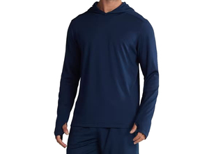 Conjunto de Sudadera con Capucha Azul Marino para Hombre, 100% Algodón, 350G, con Estampado en Relieve, Manga Larga, Pantalones Cortos, Secado Rápido, Felpa Francesa, Tallas de Otoño - Product Image 3