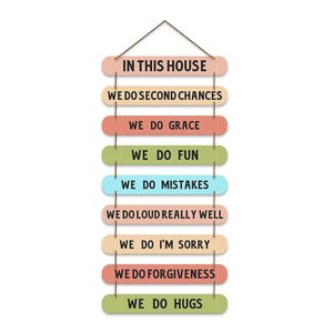 Décoration murale rustique moderne en MDF avec citations sur le thème de la maison, idéale pour le salon, le bureau, le couloir ou comme cadeau - Product Image 1
