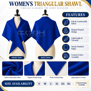 Cosh International Sorority Sisterhood Blue <b>Wool</b> Poncho <b>Shawl</b> With Custom Logo Elegant Winter Wear For Women - Product Image 6