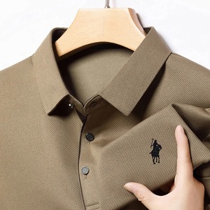 Chemise en jersey respirant brodé pour homme, à manches longues, col à revers, style décontracté et luxueux, pour usage quotidien, couche de base, séchage rapide - Product Image 4