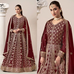 2024 Eid especial estilo pakistaní vestido colección púrpura indio tradicional Salwar traje con Dupatta para fiestas de boda - Product Image 1