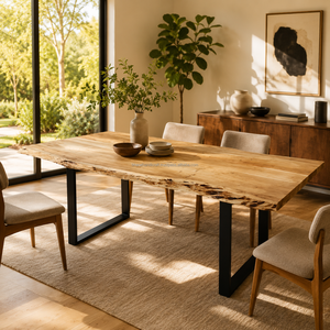Table à manger en bois massif de haute qualité, écologique, durable, design moderne pour appartement, restaurant, vente en gros - Product Image 2