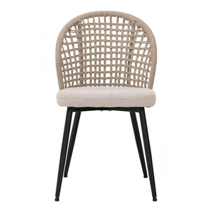Chaise de salle à manger moderne de haute qualité avec dossier en corde, revêtement en tissu, pieds en métal durables, garantie 1 an, marque NESTHOUZ pour la maison - Product Image 2