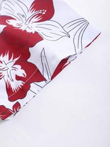 Ensemble chemise à imprimé floral et short uni pour homme, vêtements décontractés en polyester pour la plage et l'été - Product Image 3