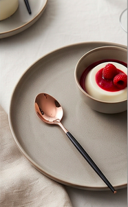 Modern Rose <b>Gold</b> Flatware <b>Set</b> With Black Handles High Mirror Polish Dishwasher Safe <b>Cutlery</b> For Party Tabletop Use - Product Image 5