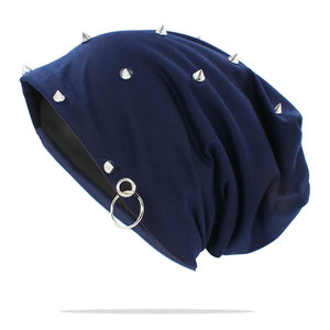 Chapeau unisexe pour hommes et femmes avec rivets, casquettes de marque, bonnets hip-hop, bonnets décontractés pour adultes, épais et chauds pour l'hiver - Product Image 4