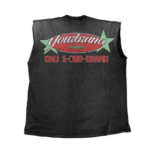 เสื้อยืดแขนกุดและกางเกงขาสั้นแฟชั่นสำหรับผู้ชาย ชุด 2 ชิ้น พิมพ์ลายสกรีน คุณภาพดีเยี่ยม แบบซันเฟด ดีไซน์ทำเก่าแบบดิสเทรส รับผลิตแบบ OEM - Product Image 3