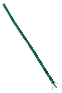 Pulsera de Esmeralda en Plata de Ley 92.5 KLSB-20267 - Product Image 2