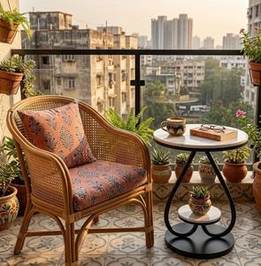 Modern Round Console <b>Table</b> with <b>Marble</b> <b>Top</b> and Metal Pedestal Base for Living Room Furniture - Product Image 6
