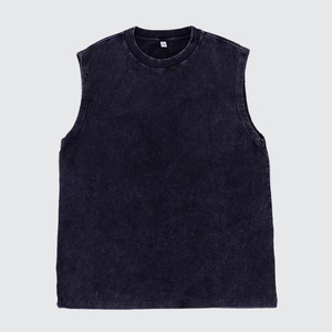 Débardeur de sport vintage délavé pour homme, personnalisable avec logo, respirant, pour fitness et musculation, avec capuche - Product Image 2