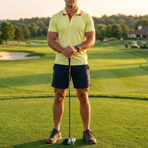Polo de golf pour homme avec logo personnalisé OEM, tissu respirant et à séchage rapide en polyester, vêtements de sport - Product Image 1