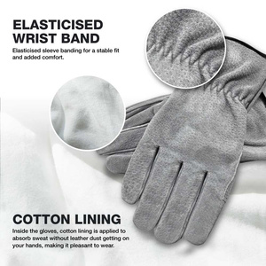 Gants de soudage en cuir de vachette renforcé haute performance, doublure polaire résistante, durables pour la protection des mains - Product Image 6