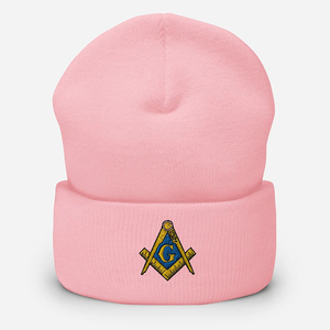 Bonnet franc-maçon, symbole maçonnique brodé, bonnet à revers, cadeau maçonnique, plusieurs couleurs, bonnets tricotés personnalisés - Product Image 2