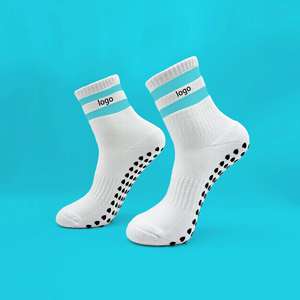 Calcetines de Yoga y Pilates JUNZU con Logotipo Personalizado, Diseño Floral, Antideslizantes, Transparentes, 100% Algodón Ecológico para Mujeres y Jóvenes - Product Image 6
