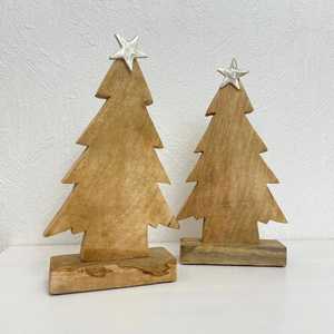 Décoration de Noël en bois écologique faite à la main, taille personnalisable, ornement de table pour la décoration de la maison - Product Image 1