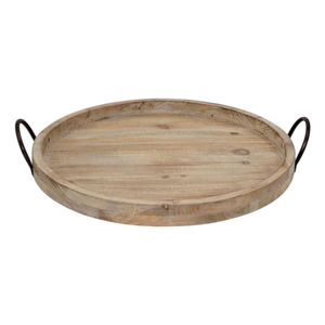 Bandeja de madera decorativa de forma redonda con 1 taza para decoración, para decoración de cocina, para decoración de interiores, para regalo. - Product Image 3