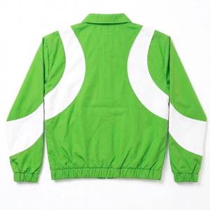 Ensemble de survêtement vert color-block avec veste zippée à manches longues et short à cordon de serrage, respirant, décontracté, pour l'été, pour adultes - Product Image 3