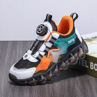 Chaussures décontractées pour garçons, grises, en gros, nouvelle mode, sportives, respirantes, avec empeigne en maille, semelle intermédiaire en EVA, semelle extérieure en caoutchouc et boucle rotative